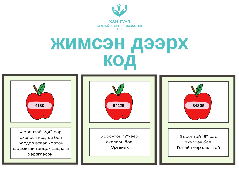 Жимсэн дээр байдаг код бидэнд дараах зүйлсийг илэрхийлдэг
