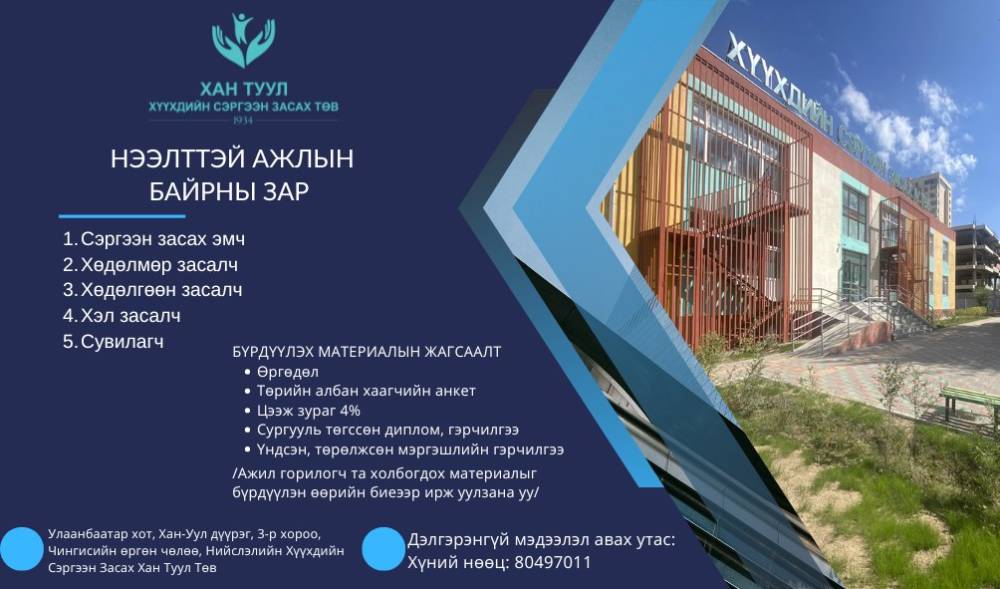 Нээлттэй ажлын байр 2024.12.10